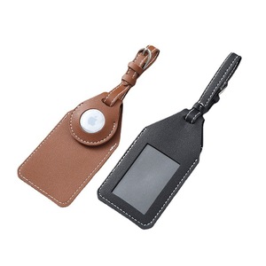 Étiquette de bagage en cuir PU avec housse de protection pour traceur GPS, anti-perte, pour valise de voyage, design créatif sur mesure - Product Image 5