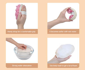 Fleur de bain luffa douce et agréable pour la peau Serviette de bain à récurer double face Luffa Gommages de bain naturels - Product Image 3