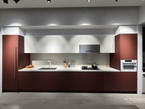 Armoire de cuisine sur mesure en acier inoxydable 304 et bois pour la cuisine à domicile, armoire de cuisine modulaire avec évier - Product Image 1