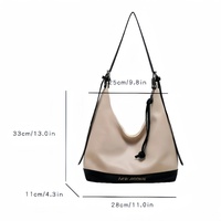 Tas Tangan Wanita Berkualitas Tinggi Model Buka-Tutup Dua Pegangan Bahan PU Desain Logo Kustom Bordir Rivet Tahan Air Merek TC