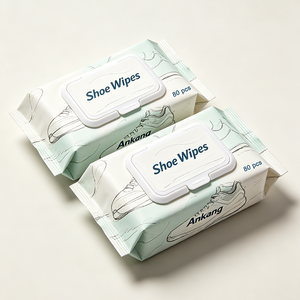 Lingettes nettoyantes pour chaussures biodégradables à 100 % en pulpe de <span class=keywords><strong>bambou</strong></span>, à base de plantes, vente en gros en vrac - Product Image 4