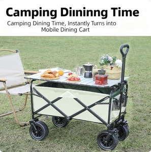 Chariot pliable de sécurité durable pour l'extérieur, structure de chariot à roulettes, chariot <span class=keywords><strong>utilitaire</strong></span>, poignée pliable confortable, OEM pris en charge - Product Image 2