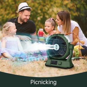 Ventilateur de camping portable à brume d'eau, rechargeable, avec réservoir d'eau de 320 ml, lumière LED, ventilateur de bureau suspendu pour extérieur - Product Image 3