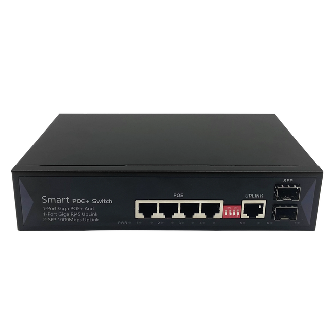 Manufacture Full Gigabit PoE Network Switch 4 Port With 2 Gigabit SFP for CCTV