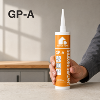 Scellant silicone acétique GP-A 300 ml, usage général, anti-fongique, anti-bactérien, pour fenêtres, portes et salles de bain