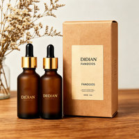 Flacon compte-gouttes en verre cosmétique personnalisé de luxe, vide, pour huiles essentielles, 10ml, 20ml, 30ml, 50ml, 100ml, 2 oz, transparent givré, noir, blanc, ambre