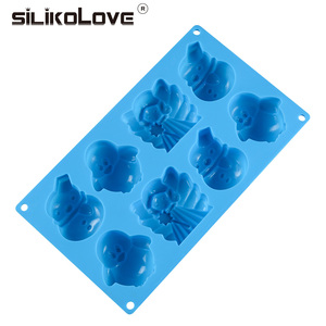Moules à gâteau en silicone SILIKOLOVE Factory, 8 cavités, forme de bonhomme de neige et de hibou, LFGB, platine, antiadhésif, sans BPA, pour la décoration de gâteaux au mousse - Product Image 4