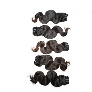 Mechones ondulados alineados con cutícula Virgen al por mayor, pelo largo natural ondulado de 8-32 pulgadas, pelo humano indio vietnamita - Product Image 1