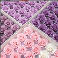 Fleur de savon artificielle éternelle, 25 pièces, tête de rose en savon, fabrication artisanale, boîte cadeau pour la Saint-Valentin