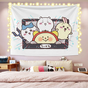 Tissu de fond décoratif mignon de dessin animé Hachiya Ikawa, tapisserie murale suspendue pour la décoration de chevet - Product Image 6