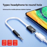Adaptateur casque USB-C mâle 3,5 mm à tête plate, câble de conversion à tête ronde simulant une connexion pour smartphones et tablettes