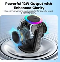 Tribit StormBox Mini+ pour enceinte 12W, son surround 360°, autonomie de 12h, IPX7, lumières RGB, égaliseur, TWS, portable