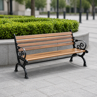 Bancs de jardin modernes en bois massif de 1,5 m pour centres commerciaux, parcs, écoles et patios, anti-corrosion, durables, en aluminium moulé, écologiques, pour le loisir
