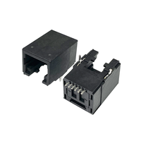 Connecteur Ethernet RJ45 femelle 6P6C RJ12/RJ25 SMT à montage sur circuit imprimé 90 degrés 1,5A noir 8 broches Jack modulaire