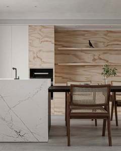 Gabinetes de Cocina Modernos de Alta Gama en Madera Maciza con Acabado en Laca Blanca 2pac y Estantes con LED - Product Image 2