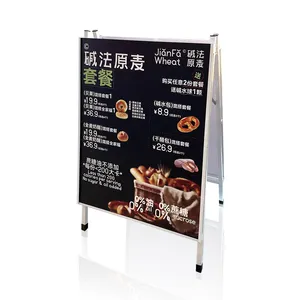 Custom Outdoor Portable Metal Double Side A Frame Sidewalk Sign Poster Stand