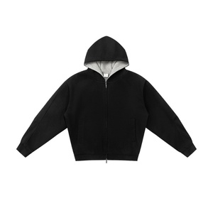 เสื้อฮู้ดซิปแบบหนา 1000 กรัม ทอแน่นสองชั้น ทรงโอเวอร์ไซส์ หลวมสบาย ใส่ได้ทั้งผู้ชาย ผู้หญิง และทุกเพศ เหมาะสำหรับฤดูใบไม้ร่วงและฤดูหนาว - Product Image 1
