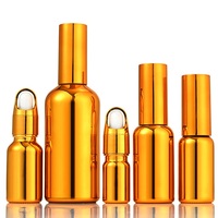 Botol pompa kaca emas, botol pompa kosmetik mewah, botol kaca emas, 5ml 10ml 15ml 20ml 30ml 50ml 100ml