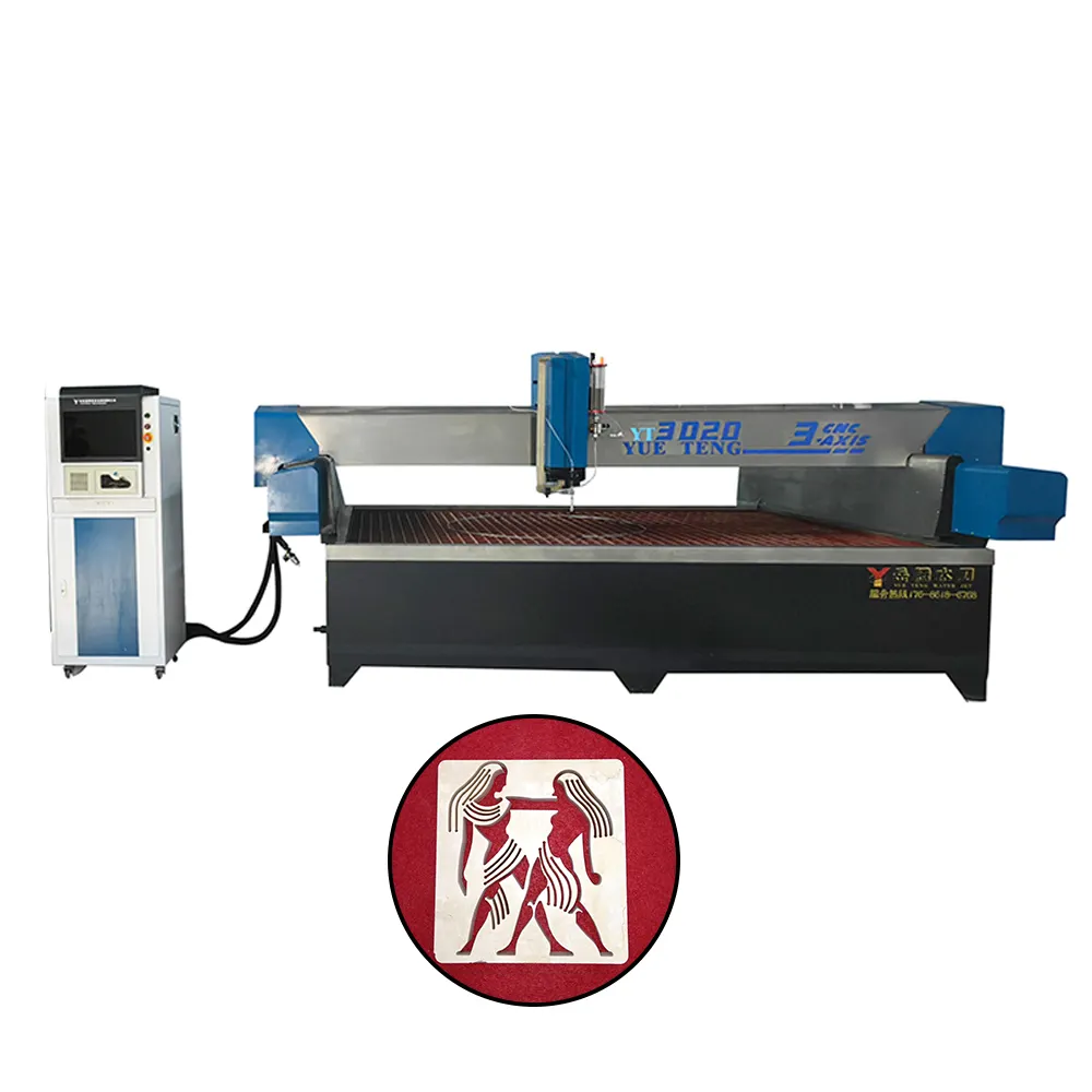 High pressure water cutting machine for precision cutting of glass, metal, and stone in the industry without burrs Water jet