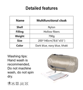 Poncho de dormir portátil para <span class=keywords><strong>senderismo</strong></span> y exteriores, funda suave, cálida, con hebilla de plástico práctica, para adultos - Product Image 6