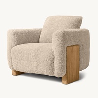 Ensemble de canapés Chesterfield de luxe en bois massif, rembourrés en tissu bouclé, dossier capitonné, meubles de salon, canapé confortable pour la maison