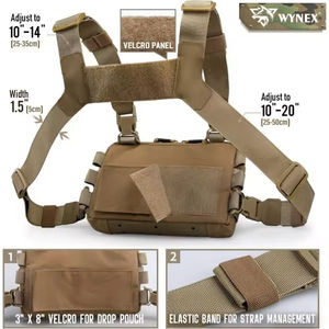 Sac de poitrine tactique imperméable à fermeture éclair Molle en tissu Oxford pour la chasse et les activités de plein air - Product Image 3