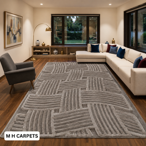 Tapis de luxe personnalisé en laine, écologique, fait main, moderne, antidérapant et lavable pour usage commercial et résidentiel - Product Image 5