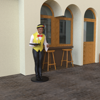 Statue de serveur en résine grandeur nature Figurine de serveur masculin personnalisée servant majordome pour la décoration de restaurant et la décoration de la maison