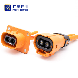 Connettore HVIL 2pin 50A 3.6mm guscio in plastica spina diritta e presa A chiave colore arancione - Product Image 6