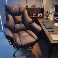 Chaise de patron moderne en cuir, chaise d'ordinateur pour bureau à domicile, confortable pour une longue séance, chaise de bureau avec fonction de massage, réglable