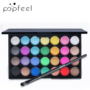 Palette de maquillage d'ombres à paupières de marque privée POPFEEL Palette de fards à paupières mats de 28 couleurs avec logo