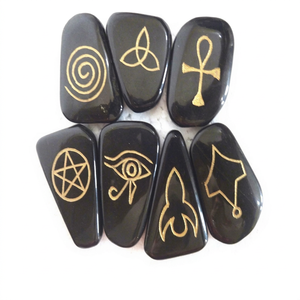 Black Agate Carved Folk Art Handmade Mascot Wiccan <b>Set</b> for Reiki <b>Crystal</b> Healing Gemstone Crafts - Product Image 1
