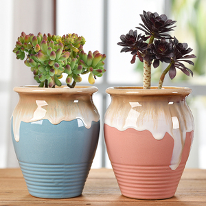 Macetas y macetas de cerámica envejecidas Antic personalizadas, girasol pintado a mano para cultivar suculentas de cola de burro Sedum - Product Image 2