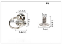 10mm tête ronde bouton vis laiton goujon Spot Rivet pour cuir artisanat sac ceinture sac à main bricolage décoration accessoires