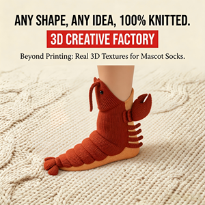 Chaussette en peluche homard 3D personnalisée, tricot jacquard fait main, jouet mascotte doux, cadeau unisexe pour adolescents et adultes, vente en gros, directement de l'usine - Product Image 1