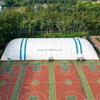 Bâtiments à dôme double en PVDF de 50*20M, structures gonflables à membrane, ouverture rapide et automatique pour grands événements sportifs en plein air