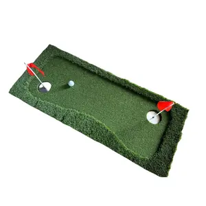 Estera de entrenamiento de golf profesional grande y gruesa mezclada con césped áspero y putting green para juegos de putting de golf en interiores