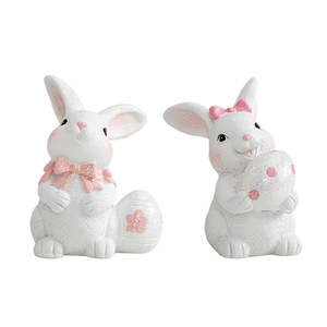 Adornos de conejito de Pascua más vendidos europeos y americanos transfronterizos personalizados, adornos de resina de fiesta, esculturas de ensueño - Product Image 6