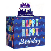 Boîte d'emballage haut de gamme pour argent en espèces pour fête d'anniversaire surprise avec carte coulissante, pelliculage mat et gaufrage
