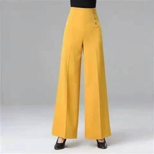 Nuevos pantalones de baile de talle alto para mujer, pantalones de pierna ancha de baile social, pantalones de baile adelgazantes y versátiles, Pantalones de mujer - Product Image 4