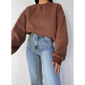 เสื้อฮู้ดสตรีแขนยาวเปิดไหล่,เสื้อฮู้ดคอกลมพิมพ์ลายแบบวินเทจ - Product Image 3
