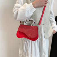 Nouveau Sac Bandoulière Tendance Texturé Petit Sac Carré Sac à Main Rétro Brillant pour Femme
