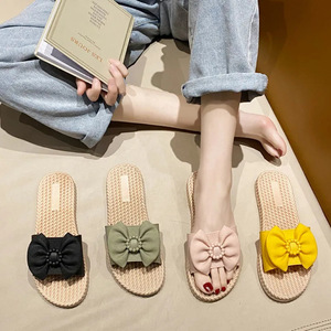 Tongs plates à nœud papillon pour femme, nouvelle mode été 2026, décontractées, respirantes, durables, antidérapantes, polyvalentes, pour l'extérieur et la maison - Product Image 4