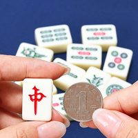 Juego de Mahjong Mini Personalizado en Caja, Fácil de Transportar, Fichas de Mahjong Portátiles de Tamaño Mini, Uso Doméstico, Juego con Fichas Mezcladas a Mano