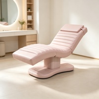 Table de massage électrique réglable à 3 moteurs pour soins du visage, lit de beauté incurvé pour cils et traitements esthétiques