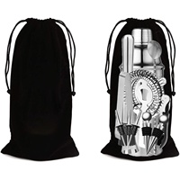 Vente en gros JINGDUN JD-AMS12 Ensemble de shaker à cocktails moderne en acier inoxydable 24 pièces avec support en bambou 750 ml Kit de barman Accessoires de bar