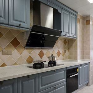 Meuble de cuisine moderne en bois laqué de style antique, de haute qualité, fabrication directe d'usine - Product Image 5