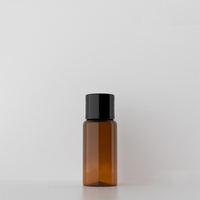 Bouteille en plastique marron de 15 ml avec bouchon à vis, flacon de toner PET marron, bouteille en plastique blanc, transparent, bleu, vert de 15 ml avec bouchon.