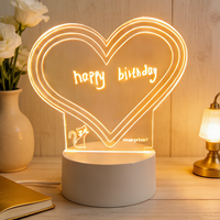 Tableau d'affichage effaçable à sec en acrylique émettant de la lumière LED 16 couleurs Mémo de bureau vierge personnalisé pour chambre d'enfant Caractéristiques de la maison intelligente