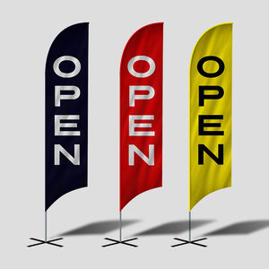 Drapeau en forme de goutte d'eau <span class=keywords><strong>à</strong></span> conception ouverte avec <span class=keywords><strong>poteau</strong></span> et <span class=keywords><strong>base</strong></span> pour la promotion en plein air - Product Image 1